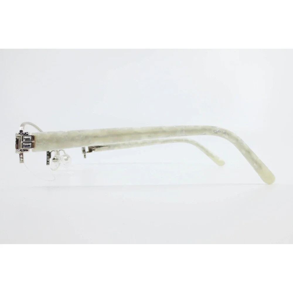 SP Eyewear SP 4006 YG Silver Semi Rimless Pearl Marble Crystal Frames 54-18-135